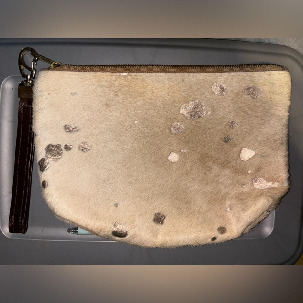 Animal hide wristlet/small bag.